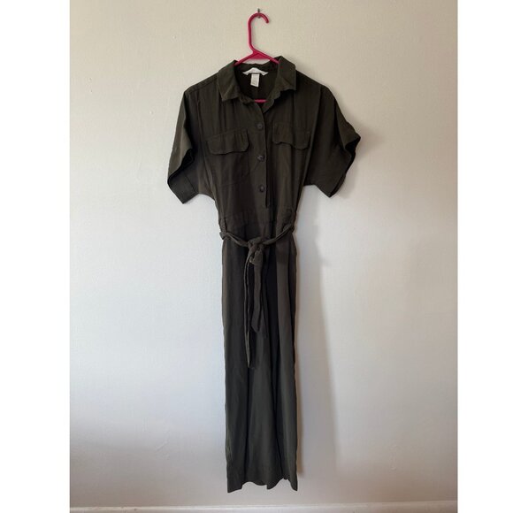H&M Cargo jumpsuit - Khaki green - Ladies Size 2 - Picture 2 of 5